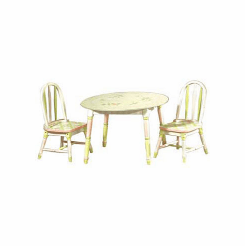 Pink Crackle Finish Table & Chairs Set by Teamson Kids