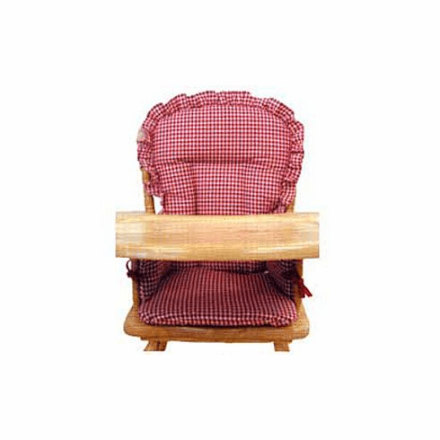 Wooden High Chair Pad - Red Gingham