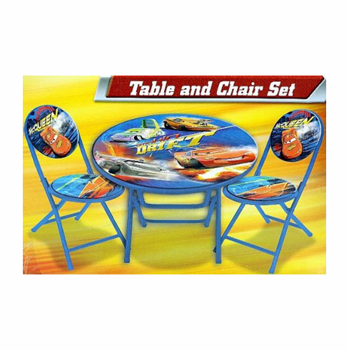 Disney Pixar Cars Table and Chair McQueen 3-Peice Folding Set