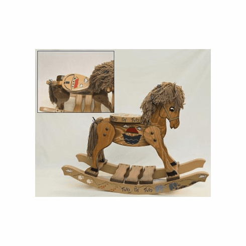 Childs Hand Painted Noah's Ark Wooden Rocking Horse