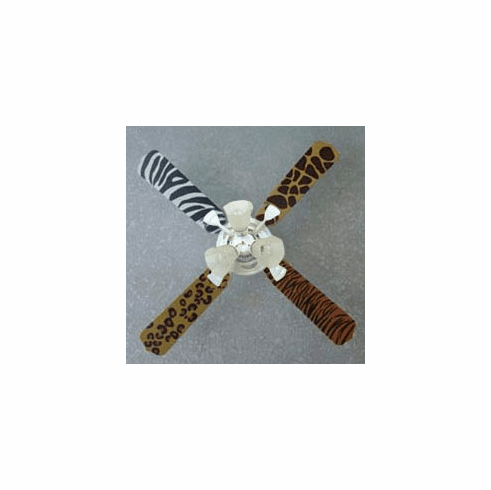 Animal Print Childrens Ceiling Fans with Lights