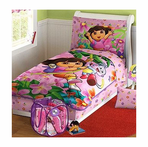 Dora The Explorer Toddler Bedding 4 Piece Set