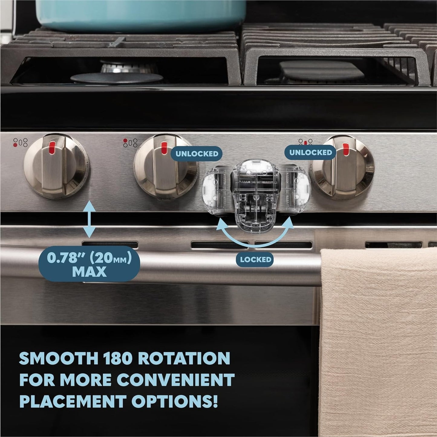Todays Kids Oven Door Baby Proofing Heat-Resistant Lock - Oven Lock Child Safety, Baby Safety Products for Childproof Home - Strong 3M Adhesive, Easy Installation, One-Hand Use, No Tools