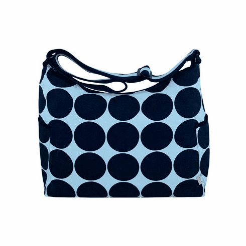 Navy Blue Ink Dot on Pale Blue Hobo Baby Diaper Bag
