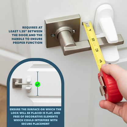 Todays Kids Childproof Door Lever Lock - Easy Install Child Proof Door Lock, Secure 2 Button Design - ABS Material Door Locks for Kids Safety, One Hand Operation Child Safety Locks for Doors