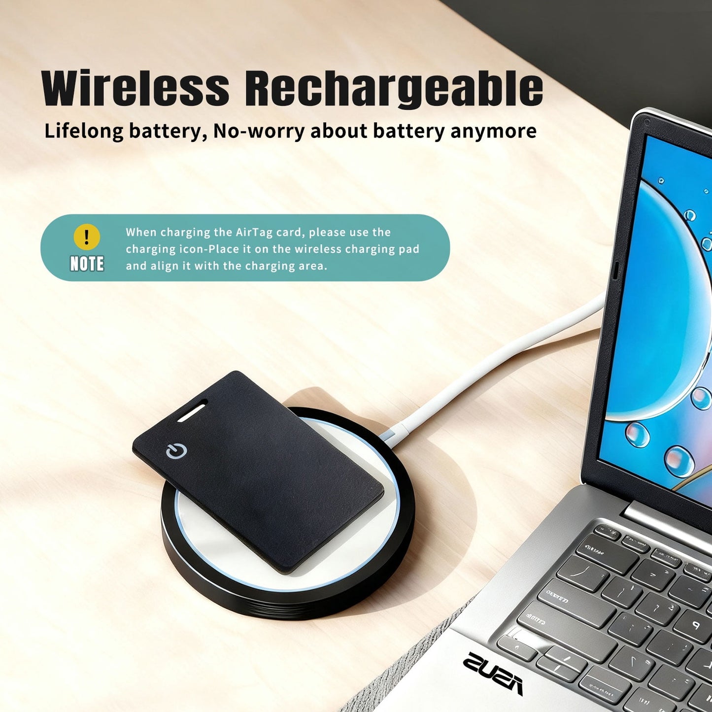 Wallet Tracker Card for Apple Find My, MFi Certified Smart Bluetooth Tracker with Global Precision Tracking, Rechargeable Anti-Stalking Smart Finder for Wallet, Passport, Luggage