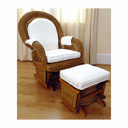 Classic Round Back Wicker Glider Rocker