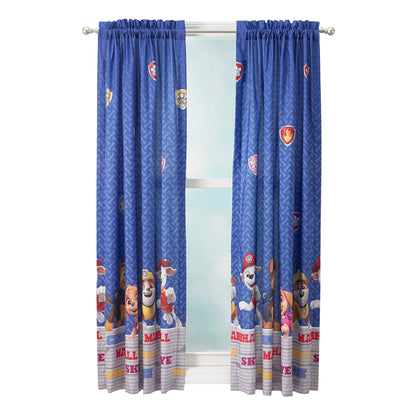 PAW Patrol Kids Bedroom Window Curtains, 2 Panel Set, 63inch Length, Blue