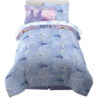 Franco Kids Bedding Super Soft Comforter and Sheet Set with Sham, 5 Piece Twin Size, Disney Frozen 2, Microber