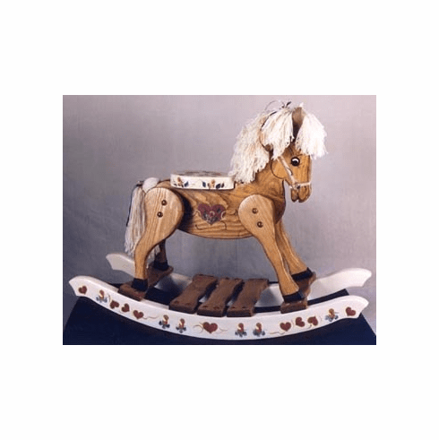 Childrens Hand Painted Victorian Wooden Rocking Horse