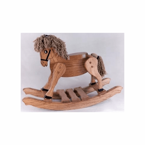 Childrens Hand Crafted Oak Hardwood Rocking Horse
