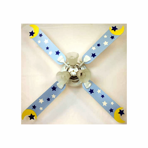 Twinkle Little Star Blue Ceiling Fan with Lights