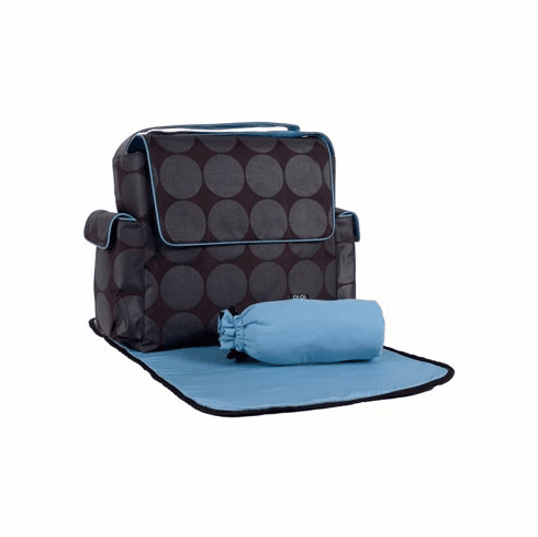 Grey Dot w/ TurquoiseTrim Messenger Baby Diaper Bag