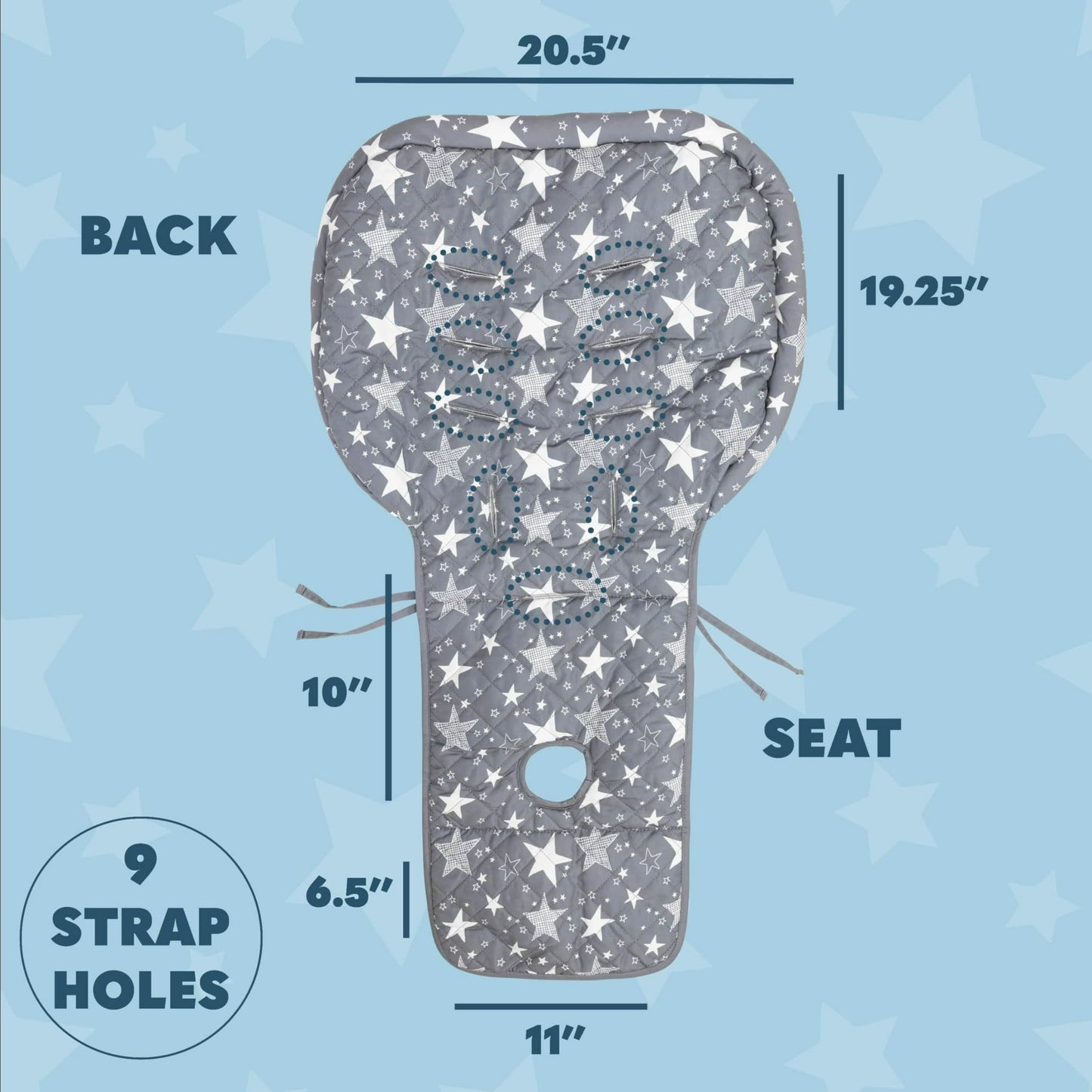 Todays Kids High Chair Pad - High Chair Cushion, High Chair Covers for Baby, Padded High Chair Insert w/Elastic Back