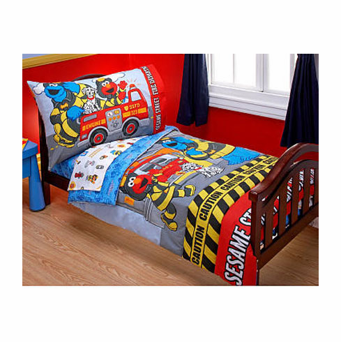 Sesame Street Fire Department Toddler Bedding 4-Pc Set