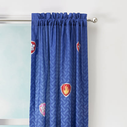 PAW Patrol Kids Bedroom Window Curtains, 2 Panel Set, 63inch Length, Blue