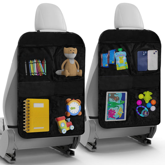 Todays Kids 2 Pack Kick Mats Back Seat Protector - Backseat Car Organizer for Kids, Car Storage Organizer, Back Seat Cars Organizers, Cars Organizers Backs Seats, Travel Accessories, 4 Pockets