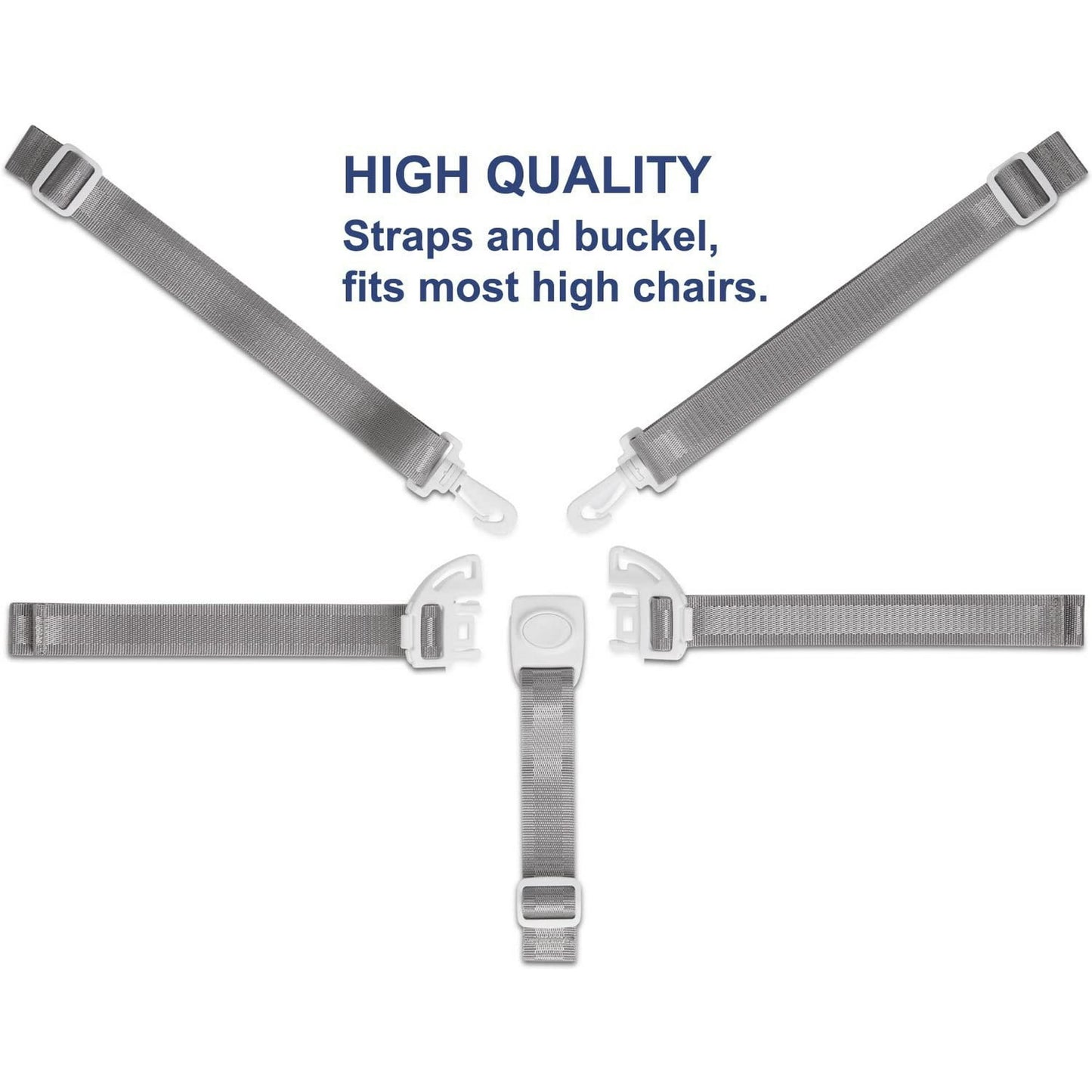 Todays Kids High Chair Straps, Compatible with Graco Highchairs, Replacement Harness Straps for most 5 Point High Chairs, Replacement High Chair Belt