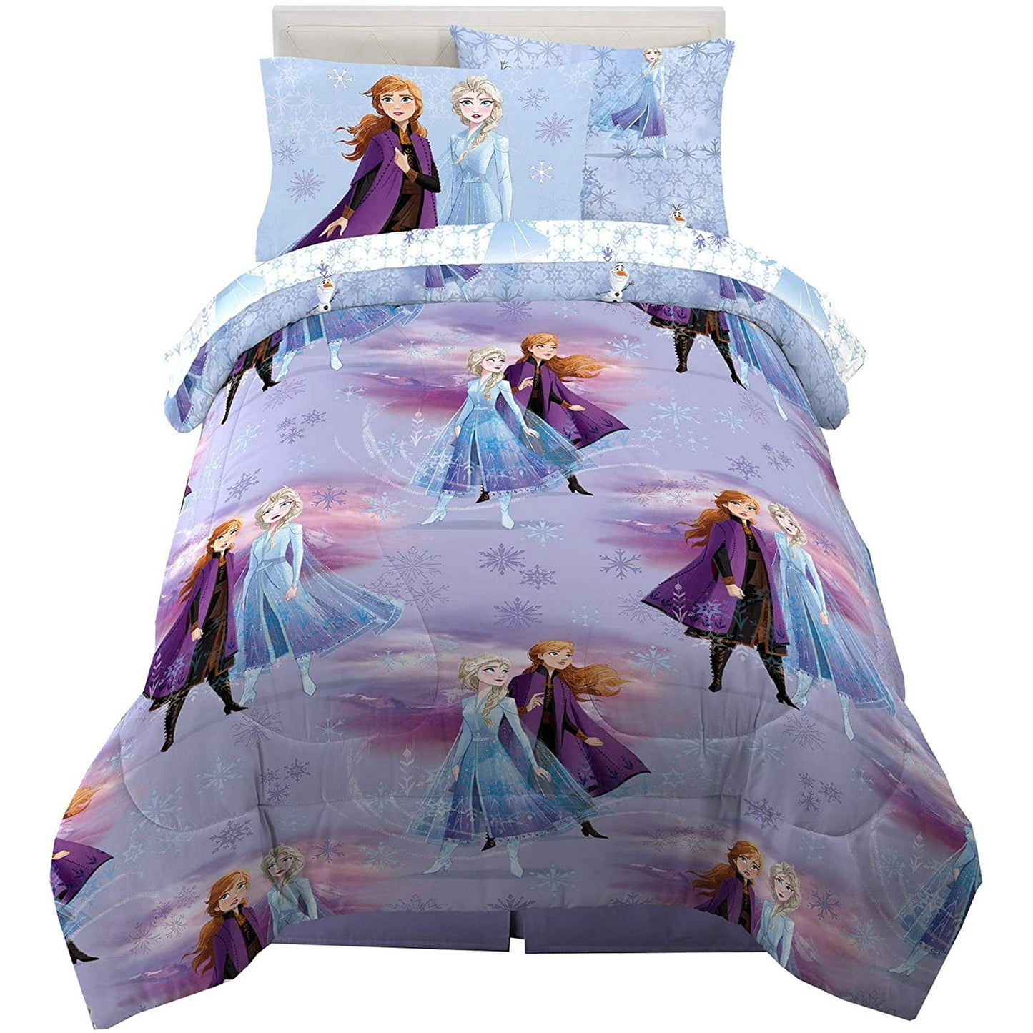 Franco Kids Bedding Super Soft Comforter and Sheet Set with Sham, 5 Piece Twin Size, Disney Frozen 2, Microber