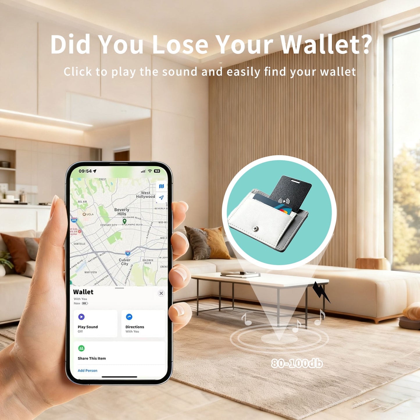 Wallet Tracker Card for Apple Find My, MFi Certified Smart Bluetooth Tracker with Global Precision Tracking, Rechargeable Anti-Stalking Smart Finder for Wallet, Passport, Luggage