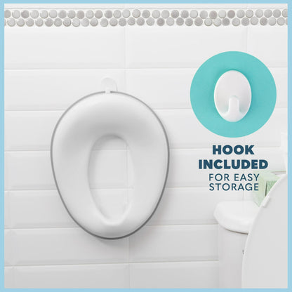 Todays Kids Toddler Potty Training Seat - Toddler Toilet Seat Attachment for Boys & Girls w/Splash Guard Non-Slip Grip for Secure Fit, Fits Standard Round & Oval Toilets, Storage Hook Included, White