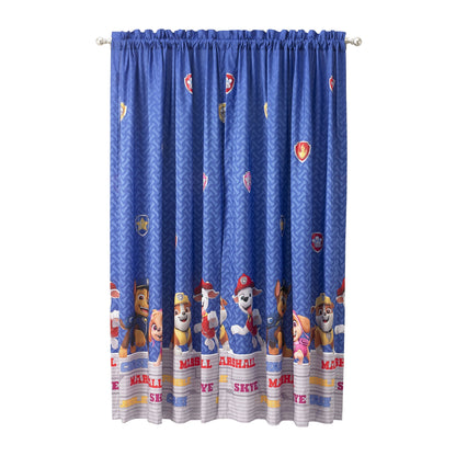 PAW Patrol Kids Bedroom Window Curtains, 2 Panel Set, 63inch Length, Blue