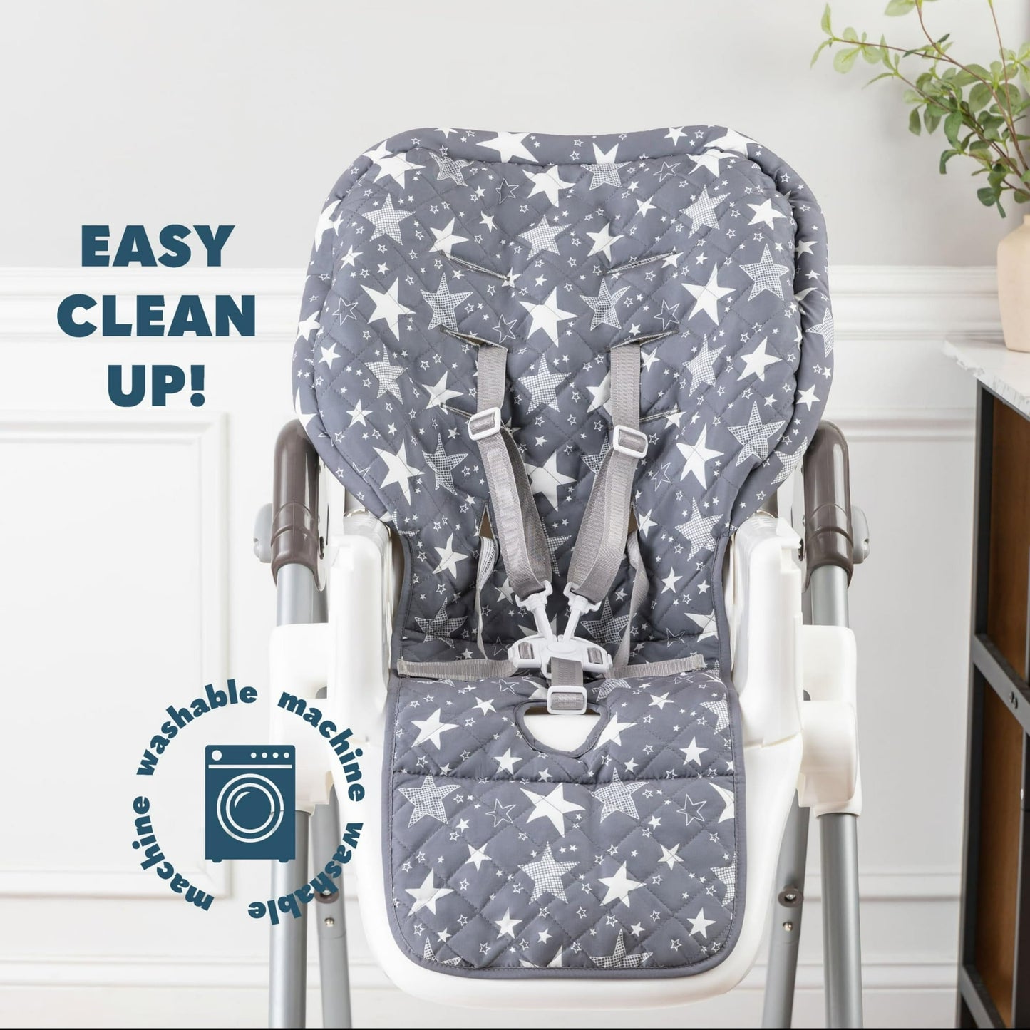 Todays Kids High Chair Pad - High Chair Cushion, High Chair Covers for Baby, Padded High Chair Insert w/Elastic Back