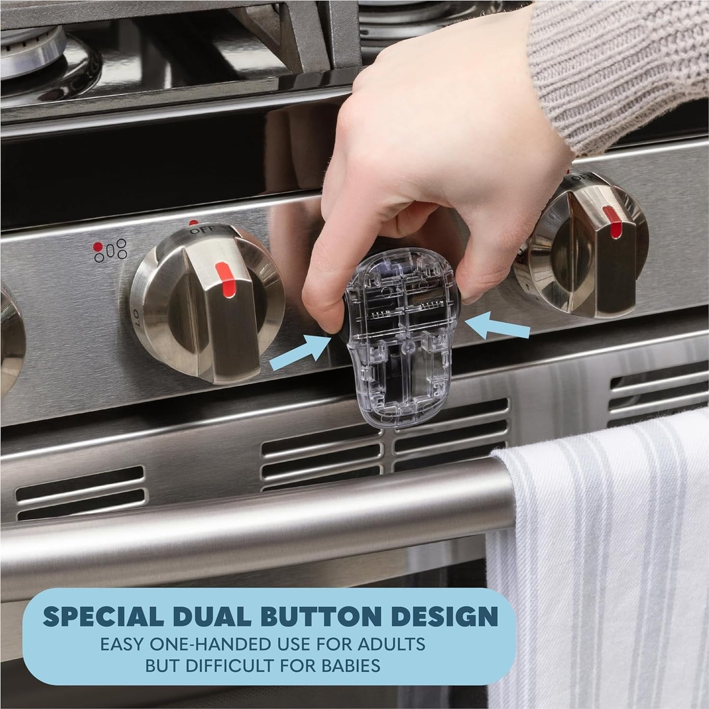 Todays Kids Oven Door Baby Proofing Heat-Resistant Lock - Oven Lock Child Safety, Baby Safety Products for Childproof Home - Strong 3M Adhesive, Easy Installation, One-Hand Use, No Tools